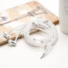 Fashion Bling Pearl Plated Necklace Design Earphone Super Stereo In Ear Earphones For Apple Android Smartphone
